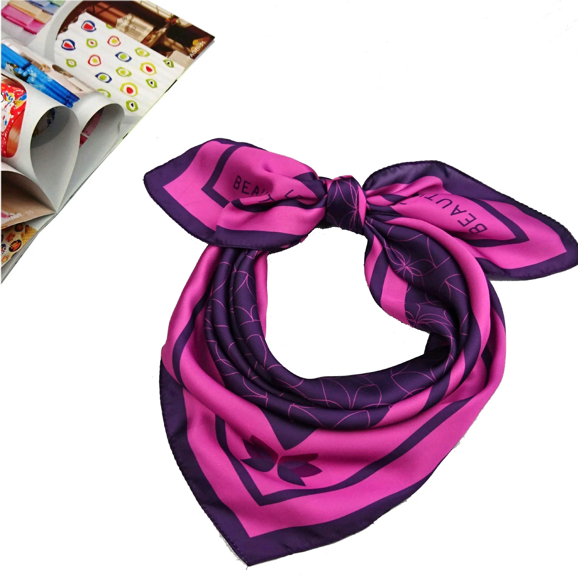 

Chiffon Scarf Custom Printing Kerchief Scarf Artificial Silk Women's Scarf Fashion Small Scarf Gift