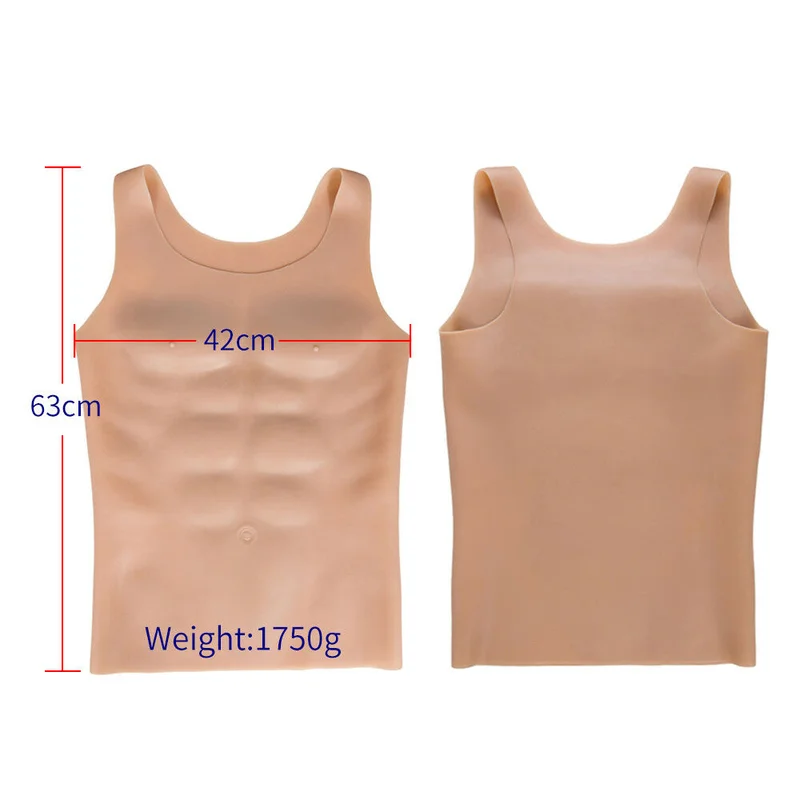 Мужской корсет силикон искусственная грудь мышцы сексуальный живот симуляция