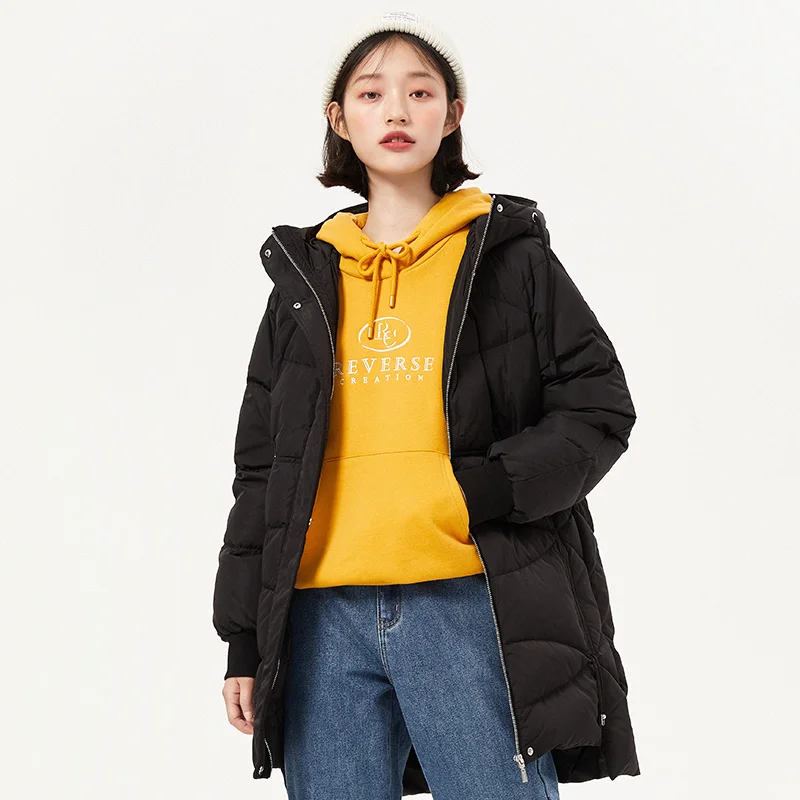 

SEMIR Down Jacket Women Long Winter Jacket 2020 New Lightweight Fashionable Down Coat Autumn Thick And Warm Loose