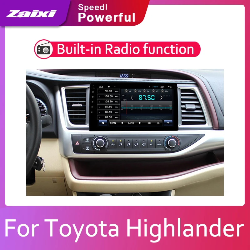 ZaiXi автомобильная система Android 1080P ips lcd экран для Toyota Highlander (XU50) 2014-2019 автомобильный
