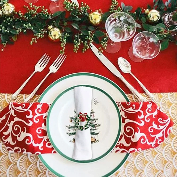 

Christmas Napkin Rings Set of 6,Napkin Ring for Wedding, Thanksgiving Day, Family Gatherings, Birthday and Dinner Party