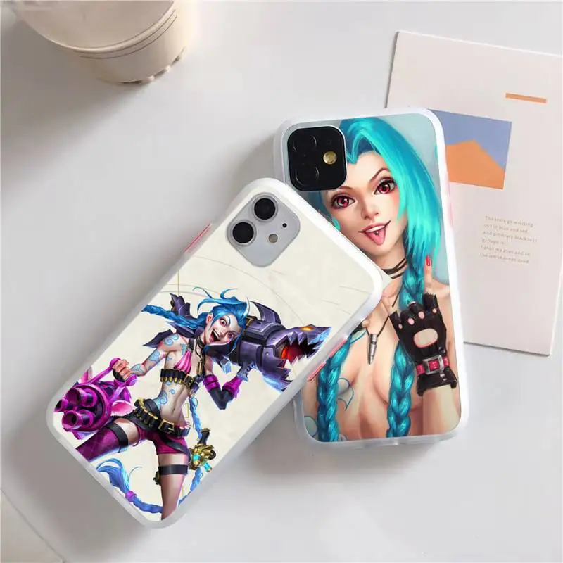 

Game LOL Jinx Phone Case For iphone 13 12 11 xr xs x 7 8 pro max Plain Soft TPU Silicone Clear Case Cover