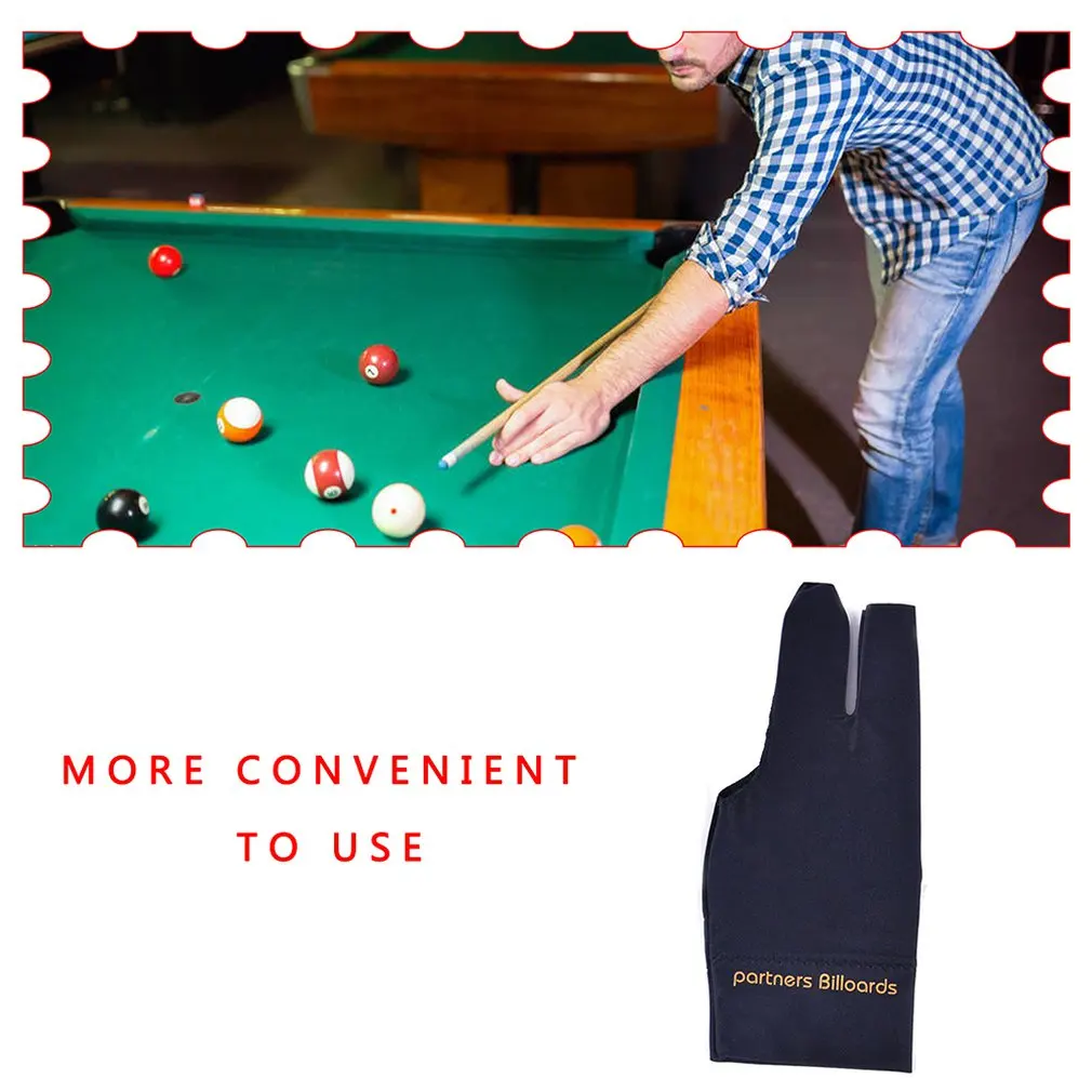 

Cotton Anti Slip Billiard Ball Three Finger Gloves Male Female Breathable Sweat Absorption Single Billiard Glove