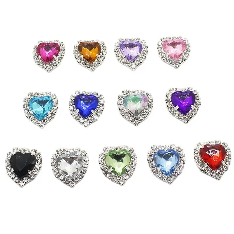 10pcs/lot 18MM Rhinestone Buttons for Craft Handicraft Snap Flat Back Clothing Women Tie Decorative | Дом и сад