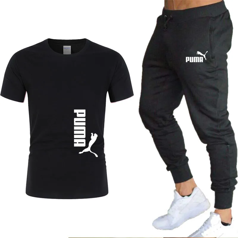 

2021 New Puma T-Short Shirt Men Sleeve Sleeve 100% Cotton Shirt Men Spring Fashion Harajuku High Streett-Shirt Tracksuit Men