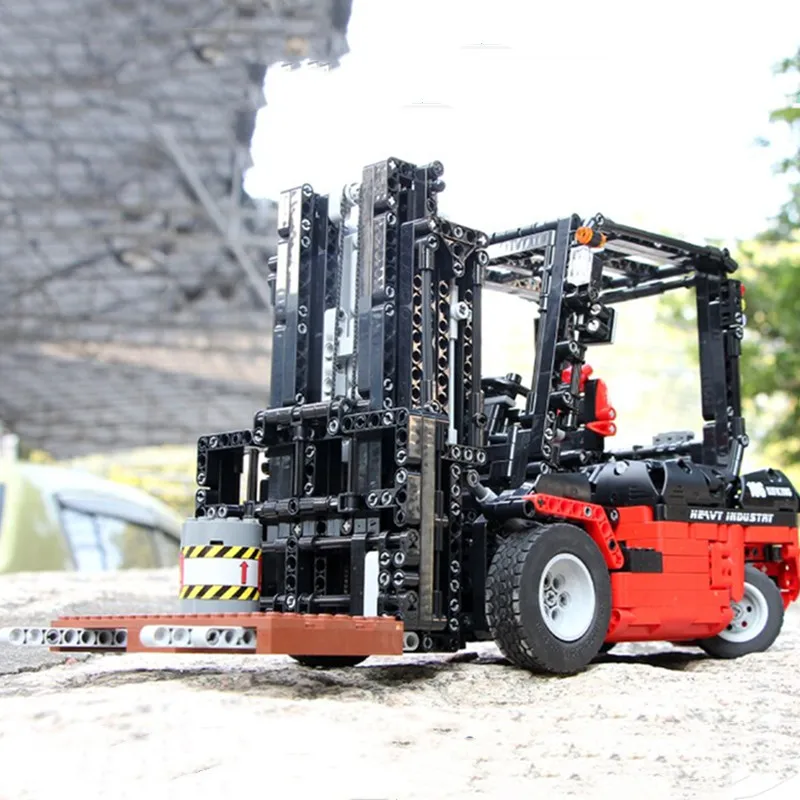 Technic серия вилочный погрузчик MOC-3681 RC моторы автомобильные наборы строительные