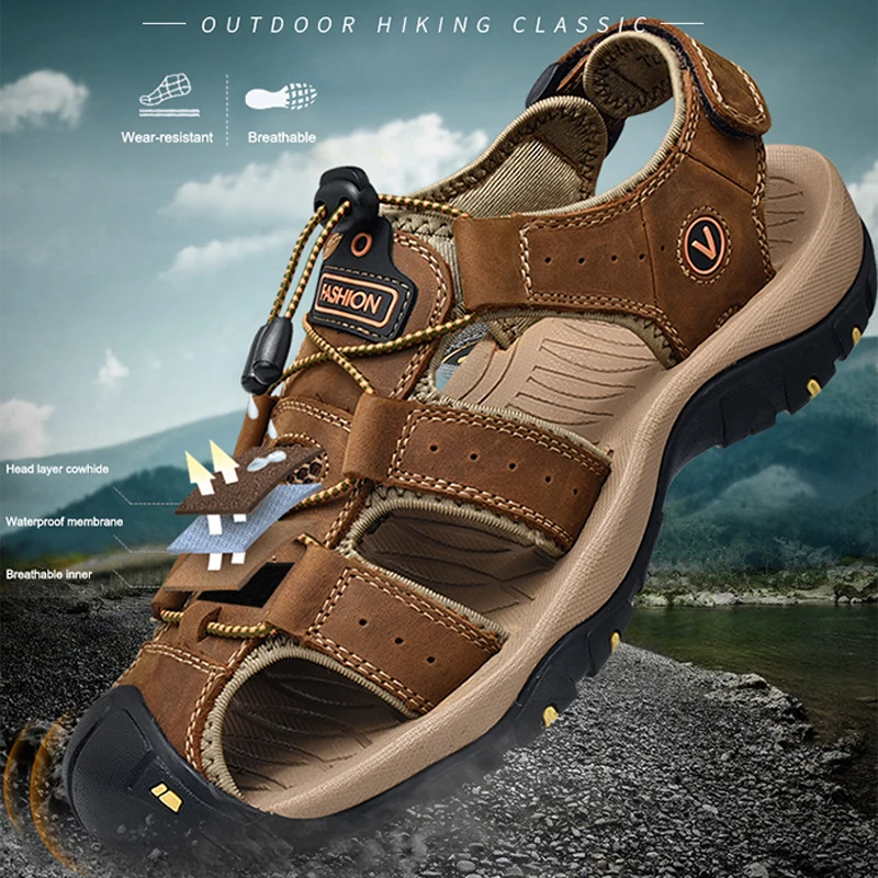 Men's Sandals Summer Comfortable Men Shoes Big Size Soft Outdoor Men Roman Sandals Men Water Trekking Sandals size 38-48