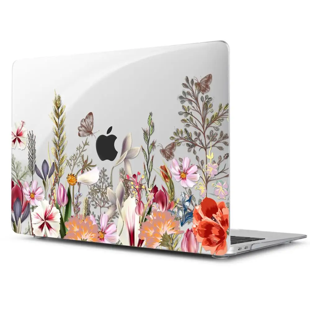 Жесткий чехол с цветочным рисунком и кристаллами для MacBook Air 11 12/air 13 A1932 retina 13 pro 13,3 15 16 touch bar A2141 чехол с цветами для ноутбука - Цвет: X114
