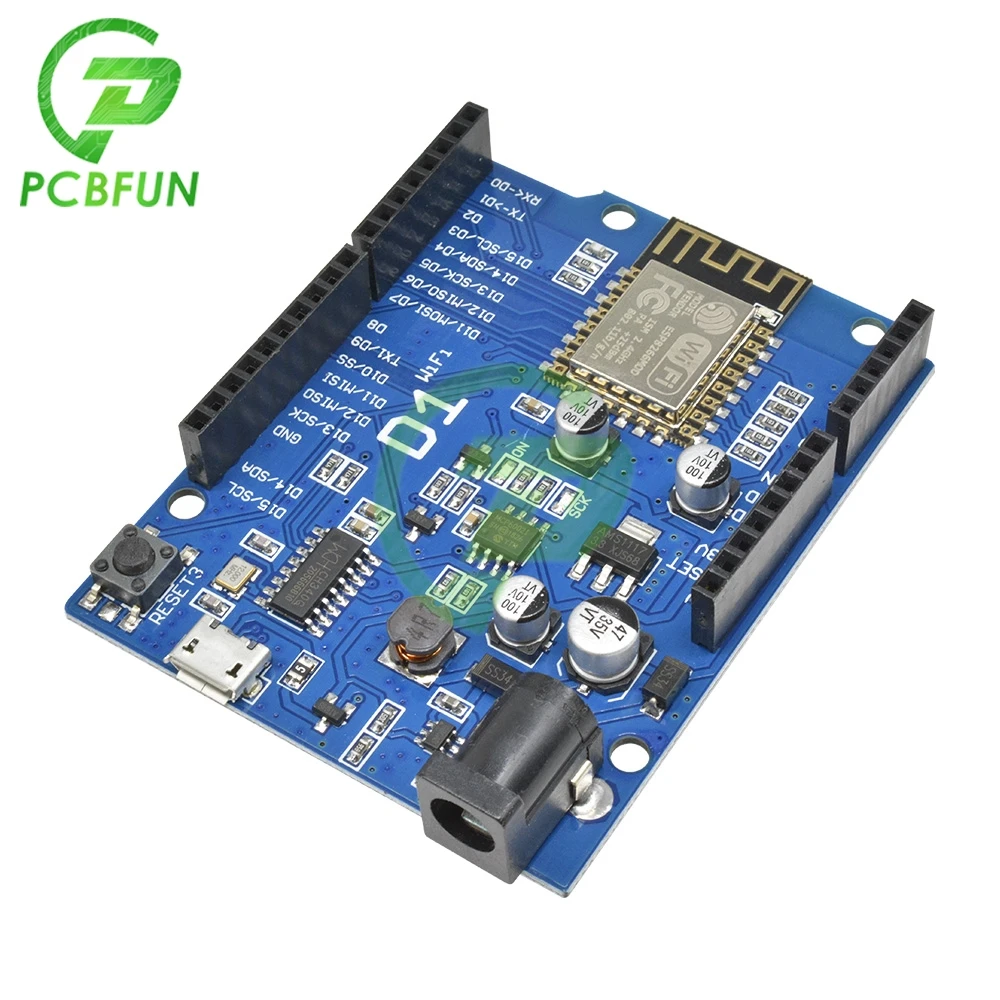 ESP-12E WeMos D1 CH340 CH340G WiFi на основе ESP8266 экран для Arduino R3 плата разработки совместимый с IDE 3,3 V Smart PCB