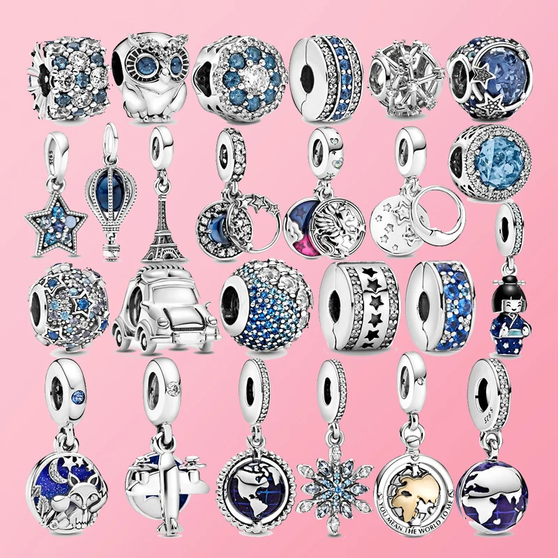 

Hot Sale 925 Sterling Silver Star snowflake moon Murano Glass Beads Clip Charm Fit Original Pandora Bracelet Bangle Jewelry Gift