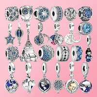 hot sale 925 sterling silver star snowflake moon murano glass beads clip charm fit original pandora bracelet bangle jewelry gift