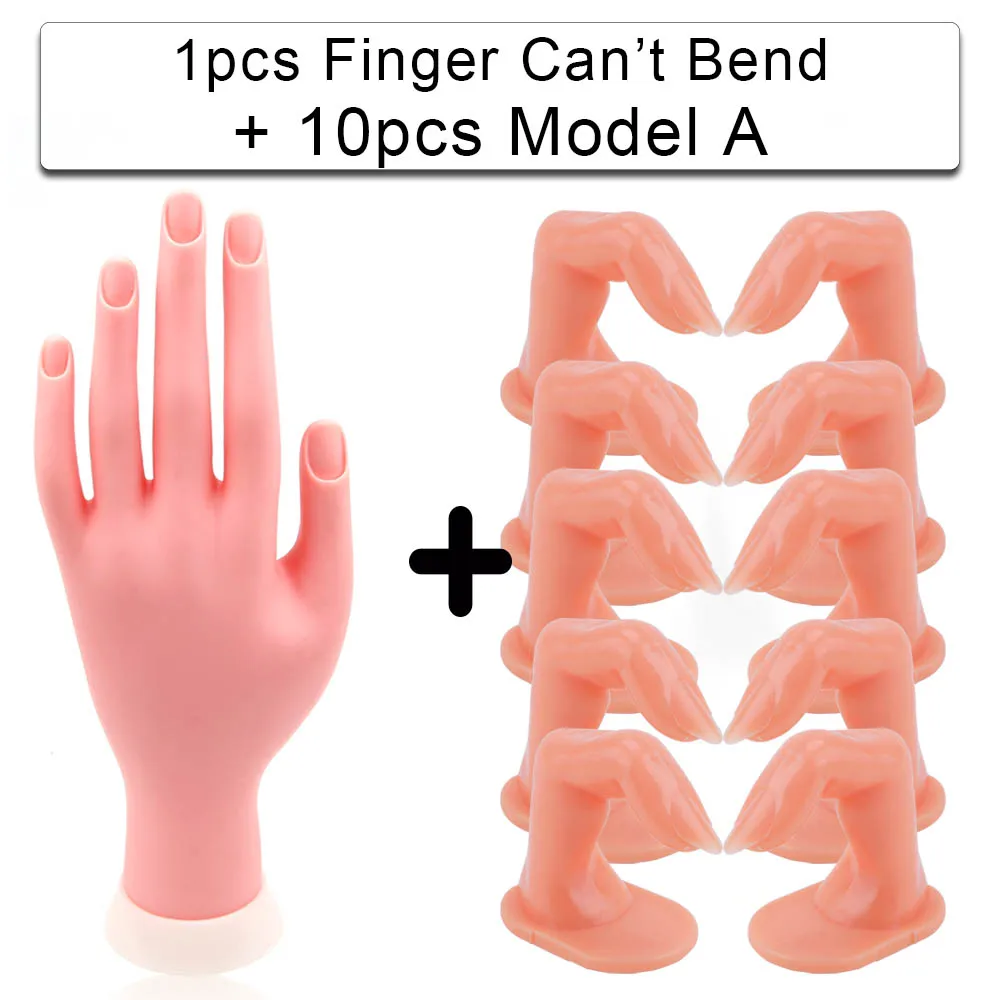 10pcs Set B 5/10 шт Искусственные ногти 1 шт ручные инструменты для маникюра и Практика пальцев Учебная модель Красота накладные ногти принтер арт гибкий мягкий инструменты - Цвет: 10pcs Set B