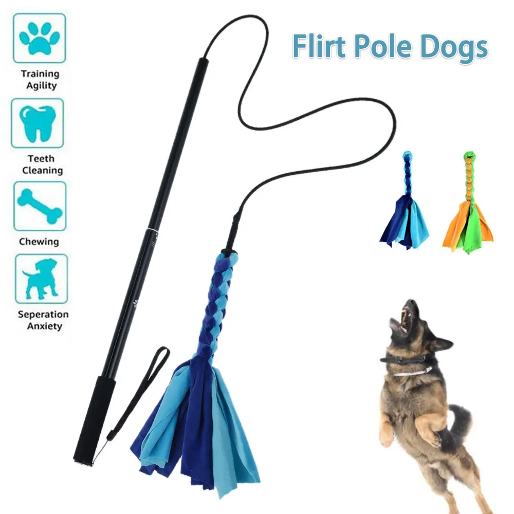 

Flirt Pole Dog Toys Interactive Lure Stick Pet Dog Toys Extendable Flirt Pole Chasing Tail Teaser Exerciser Pets Cat Supplies