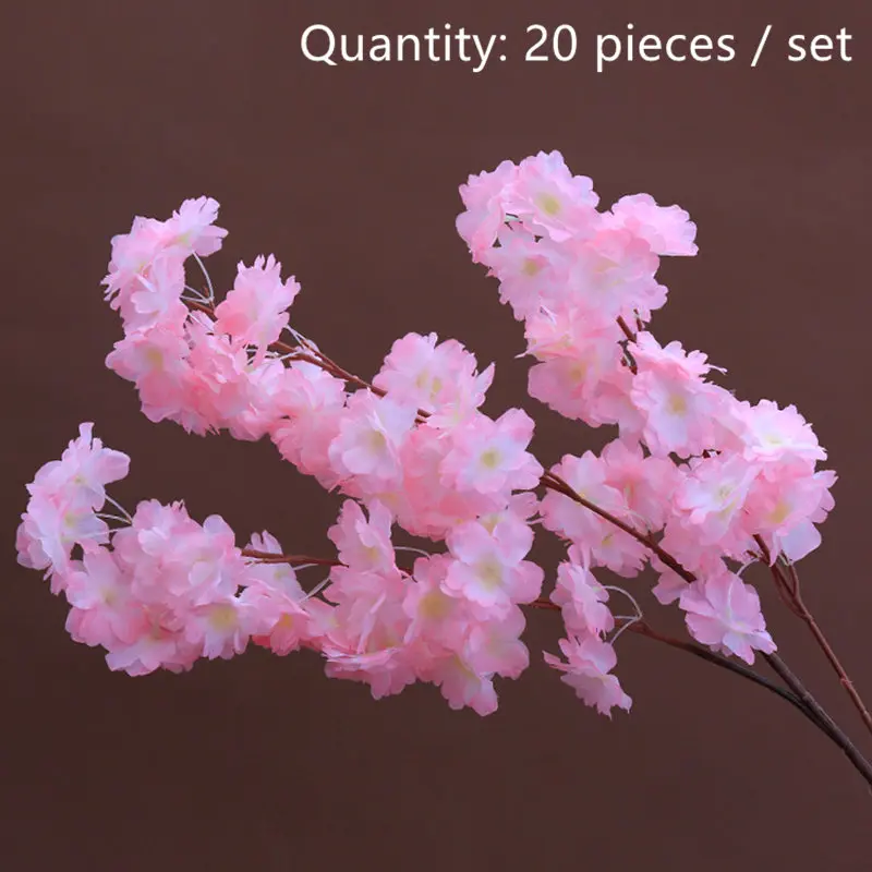 Искусственные цветы для свадьбы ветка вишни 20 шт. самостоятельного украшения
