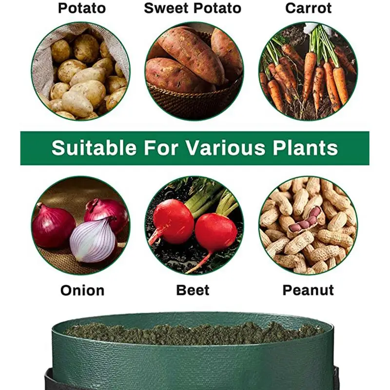 

Planting Bag Hanging Compost Strong Plant Grow Pocket PE Growing Bags With Flap Handles For Potatoes Tomatoes 2021 The New