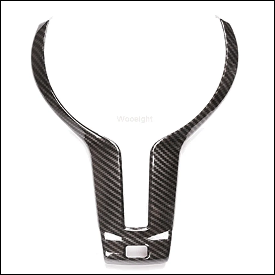 Wooeight углеродное волокно стиль руль отделка украшения рамка наклейка крышка