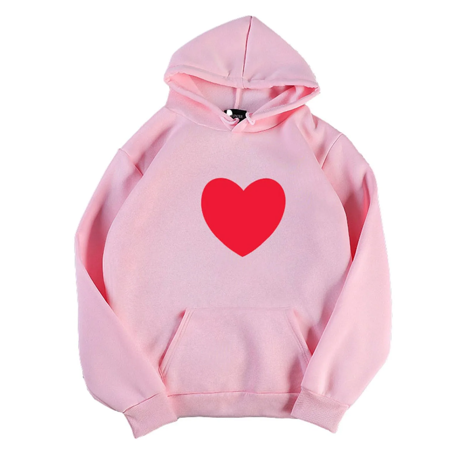 

1PCS Women Autumn Winter Hoodie Sweatshirt Pullover Tops Long Sleeved Comfortable Love Print Simple Leisure Style Hoodies