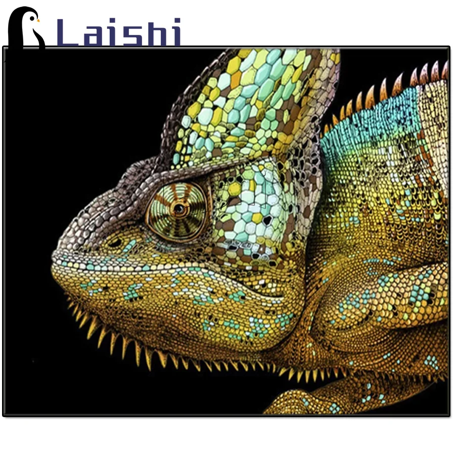 

3D picture of rhinestones mosaic chameleon diamond embroidery with diamonds painting animal sale crystal beads home decor