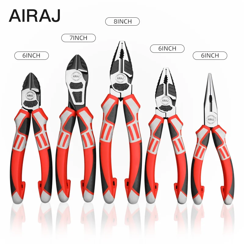 

AIRAJ Multi-Function Wire Cutter Pliers Industrial Grade Electric Wire Stripping Crimping Vise Strong Manual Home Repair Tools