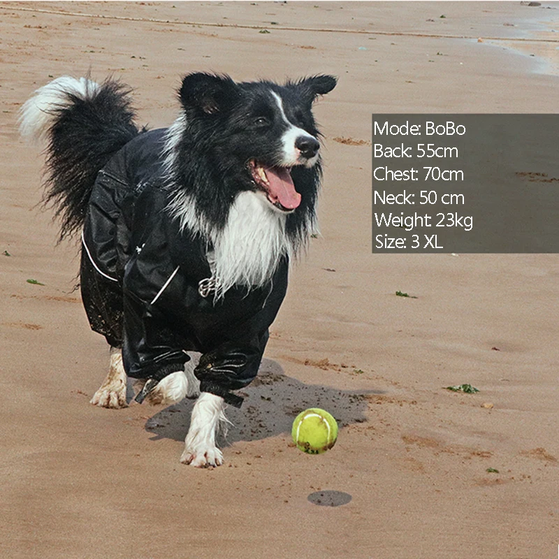 Chaqueta impermeable para mascota, abrigo c&aacute;lido de invierno, Mono Grande, chubasquero reflectante para perros peque&ntilde;os, medianos y grandes-3