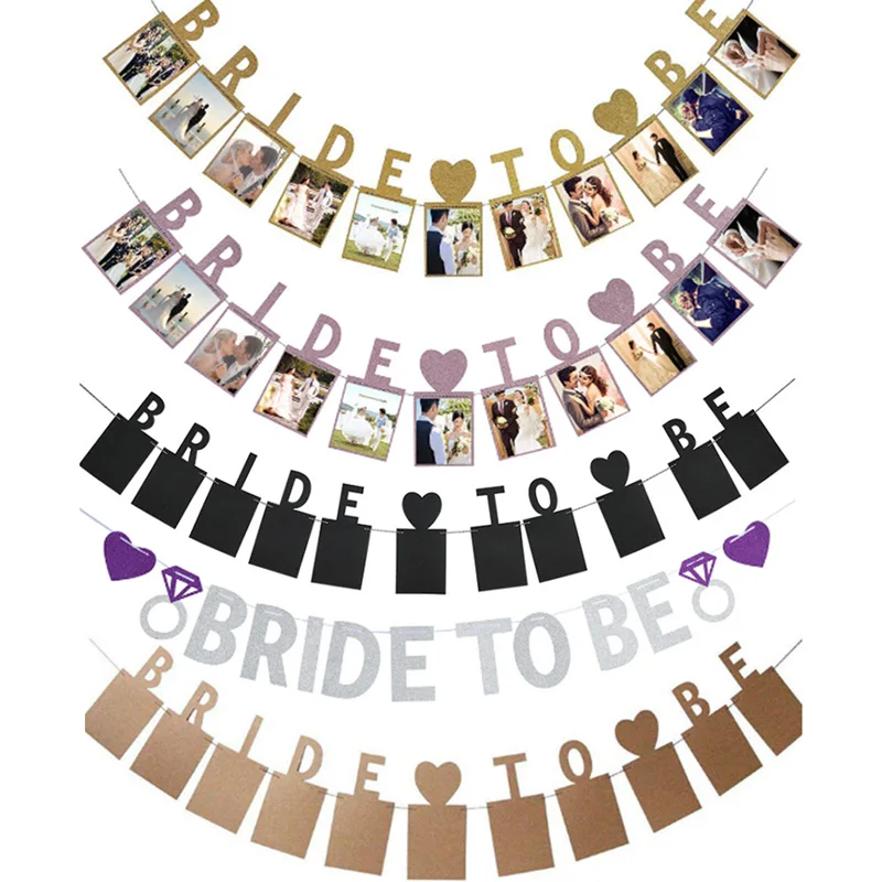 Золотая розовая Свадебная фоторамка баннер для невесты Гирлянда Свадебные