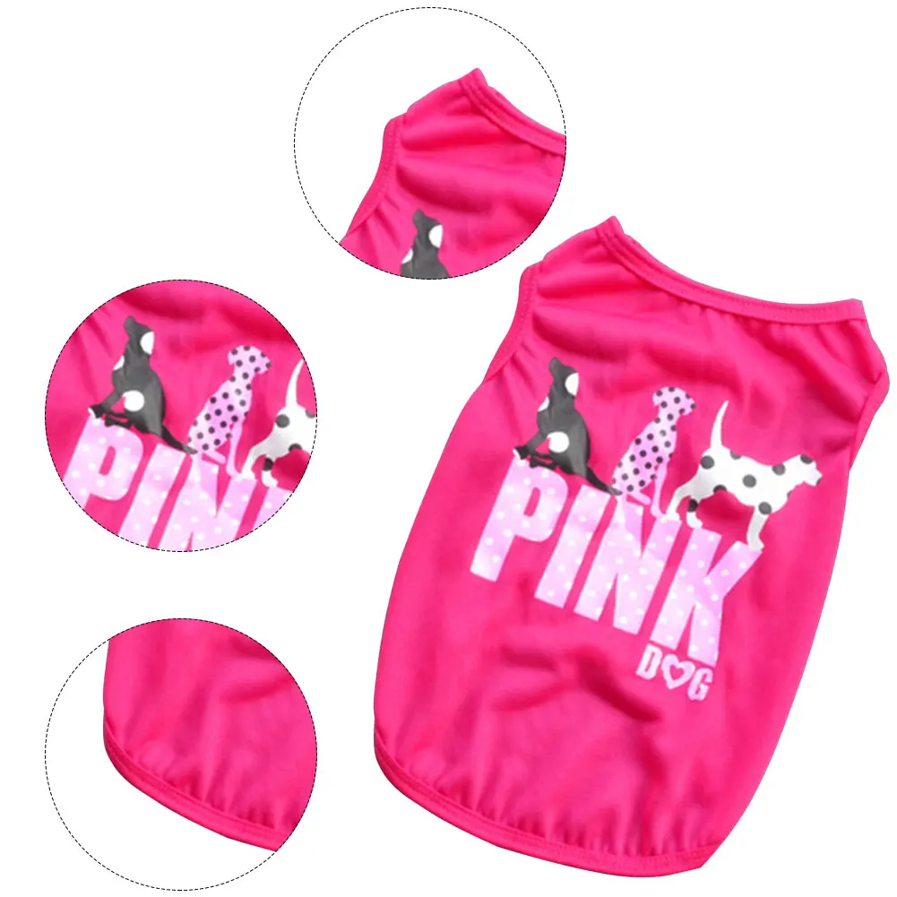 

Dog Summer Vest Thin Pet Sleeveless Small Dogs S-L Simple Puppy Dog Accessory Cat T-Shirt Breathable Soft Puppy Pullover Rosy
