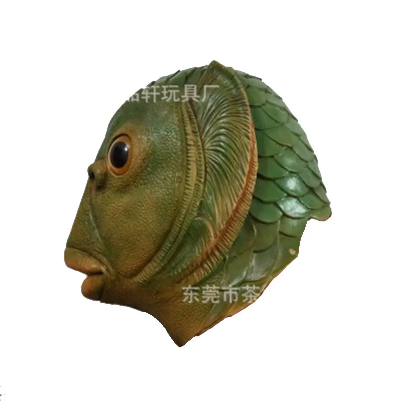 

Green Fish Head Mask Headgear Halloween Funny Cosplay Costume Mask Unisex Adult Carnival Party Cosplay Prop
