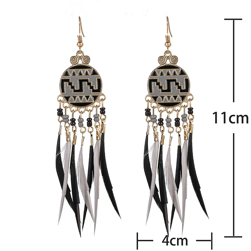 

Fashion Bohemian Handmade Beaded Long Tassel Earrings For Women Multicolor Beads Statement Dangle Earrings Ethnic Jewelry Gifts