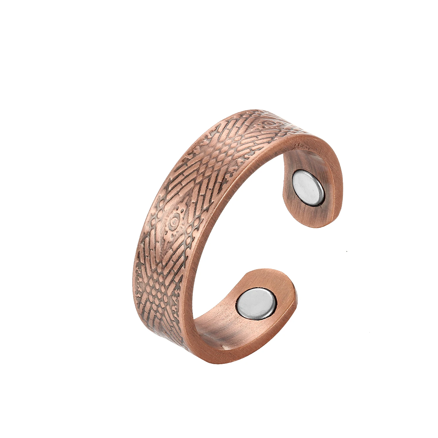 

Oktrendy Copper Magnetic Ring Mens Health Energy Simple Adjustable Ring Open Cuff Pure Copper Finger Ring for Arthritis Pain