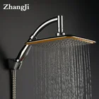 ZhangJi 8 дюймов ванная квадратная насадка для душа с душевой ручкой Air Kenitic Showerhead SPA Healthy Top опрыскиватель легко установить