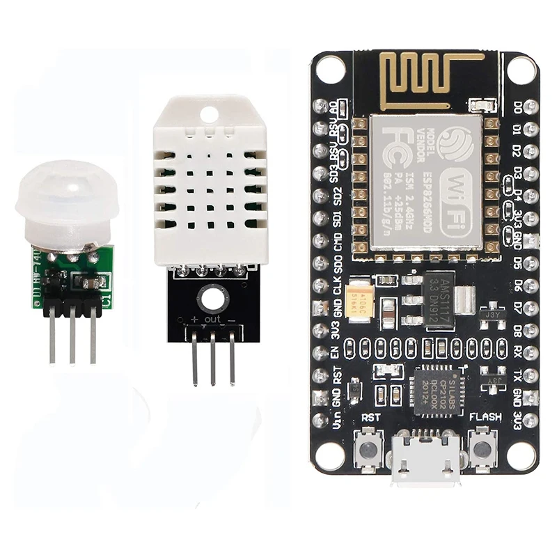 

ESP8266 DHT22 Temperature and Humidity Motion Sensor Detector Kit, WiFi Development Board Temperature Humidity Sensor