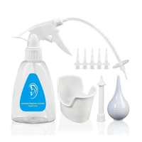 ear irrigation cleaning kit with spray bottle brush bulb aspirator adults kids earwax remover flush wash syringe squeeze tools