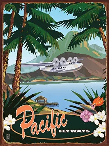 

Losea Pacific Flyways Metal Sign Vintage Retro Home Decoration Metal Signs Tin Sign Posters for Bar Pub Home