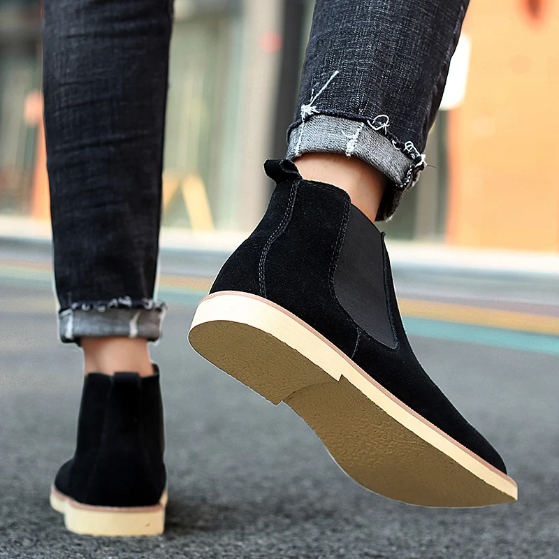 

Кроссовки мужские высокие повседневные, кожаные, Повседневная модная обувь для отдыха