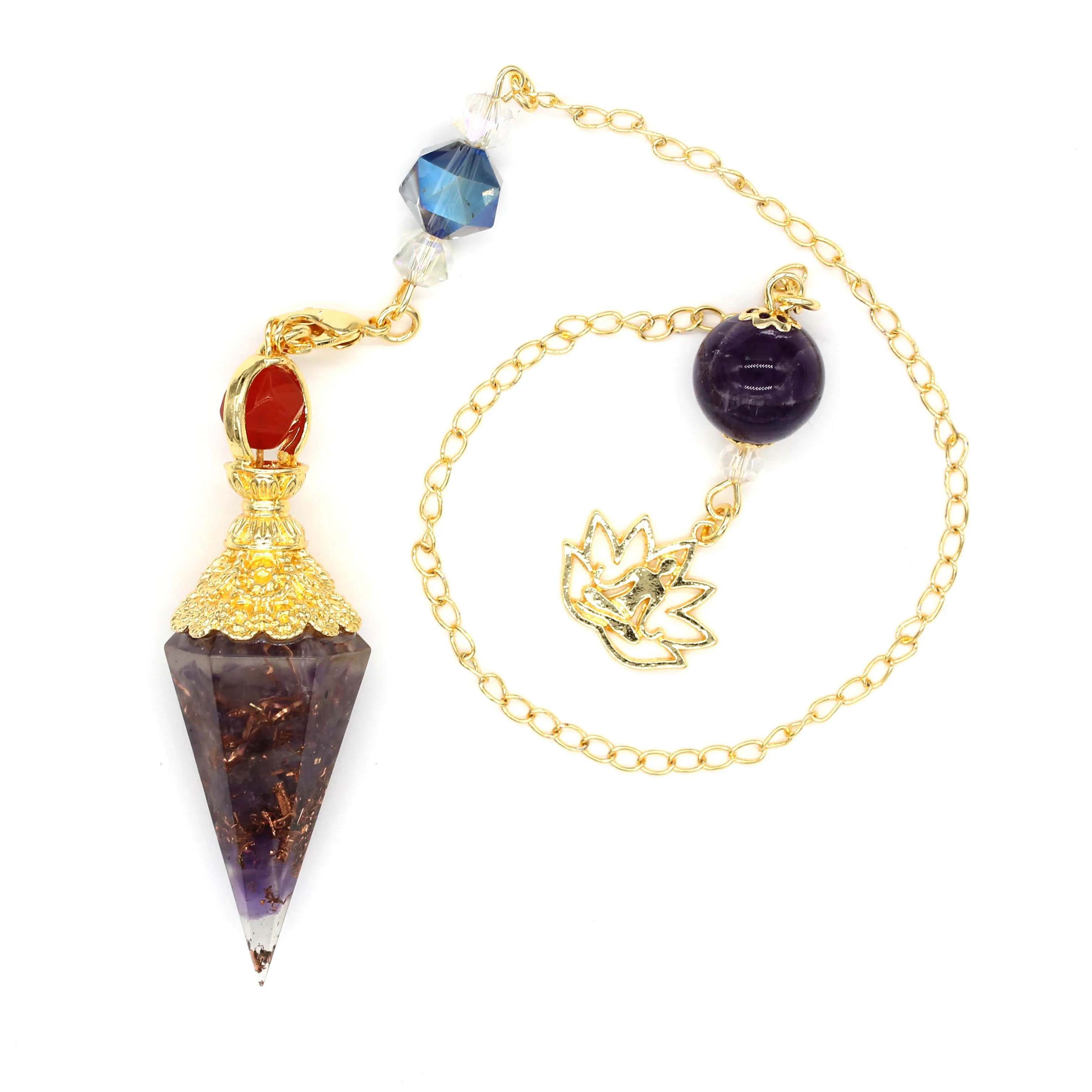 Модные светильник Сины светло желтого золота цвет Φ и подвеска оргонит из смолы с