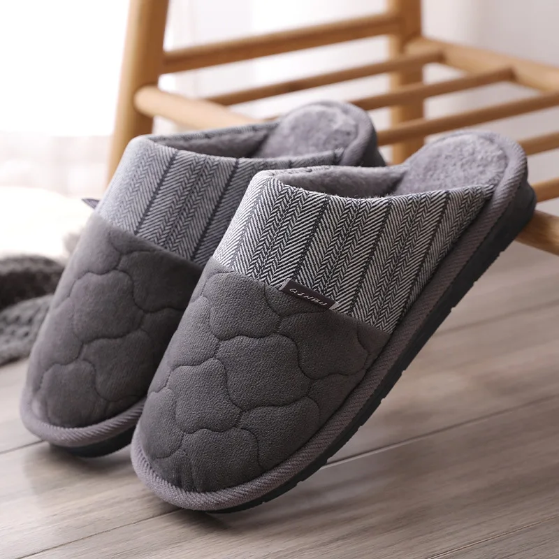 

Winter Men Slippers Big Size 49 50 Warm Fur Slippers male Antiskid Suede Short Plush House shoes Home slides for men Comfortable