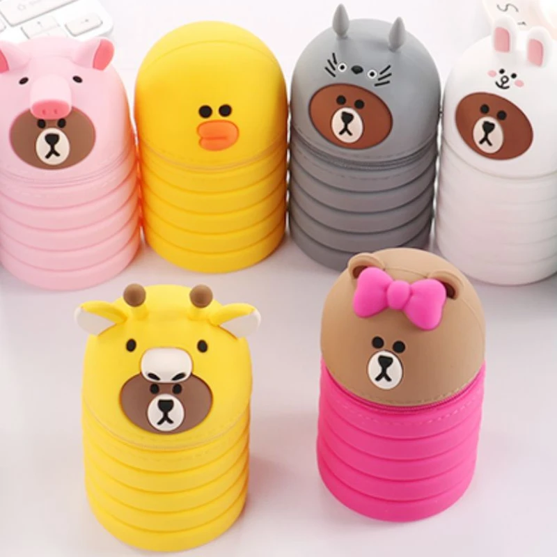 

Silica gel expansion Pencil Case Kawaii Pencilcase Trousse Scolaire Astuccio Pen Case School Supplies For Girls Boys
