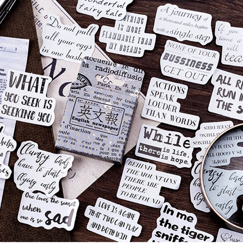 Милые винтажные бумажные наклейки 46 шт./лот в виде английской газеты японские