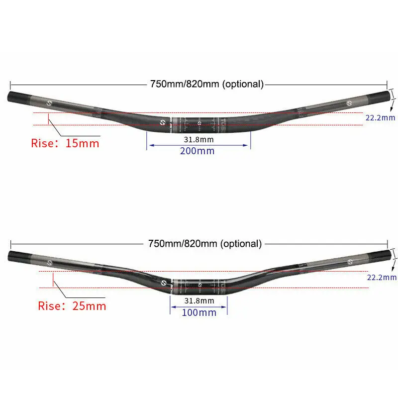 TOSEEK 31 8 мм MTB руль для велосипеда углеродный стояк из углеродного волокна ручка
