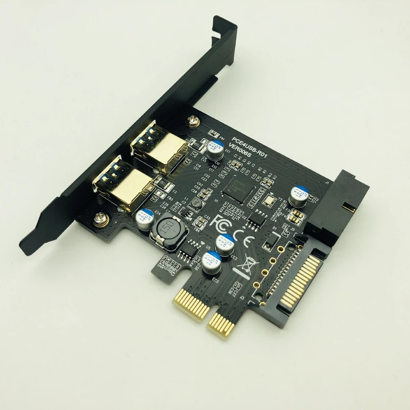 

Super Speed USB 3.0 PCI-E 2 Port PCI Express Expansion Card 19-Pin Power Connector for Desktops PC PCI Express USB 3.0 Cards NEW