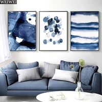 white dark blue watercolor paintings abstract wall art nordic canvas posters and prints living room bedroom corridor decoration