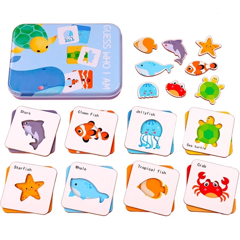 Деревянный 3D-пазл для детей игрушка животное фрукты познавательная карта