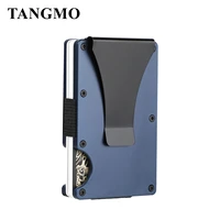 tangmo hot credit card holder wallet new design minimalist rfid blocking slim metal cardholder anti protect clip for men woman