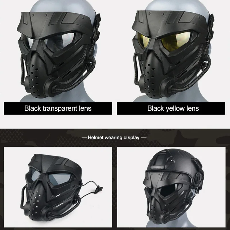 

Detachable Motorcycle Tactical Face Goggles Mask Moto Wind Dust Proof Racing Cycling Helmet Goggles Mask Anti-UV