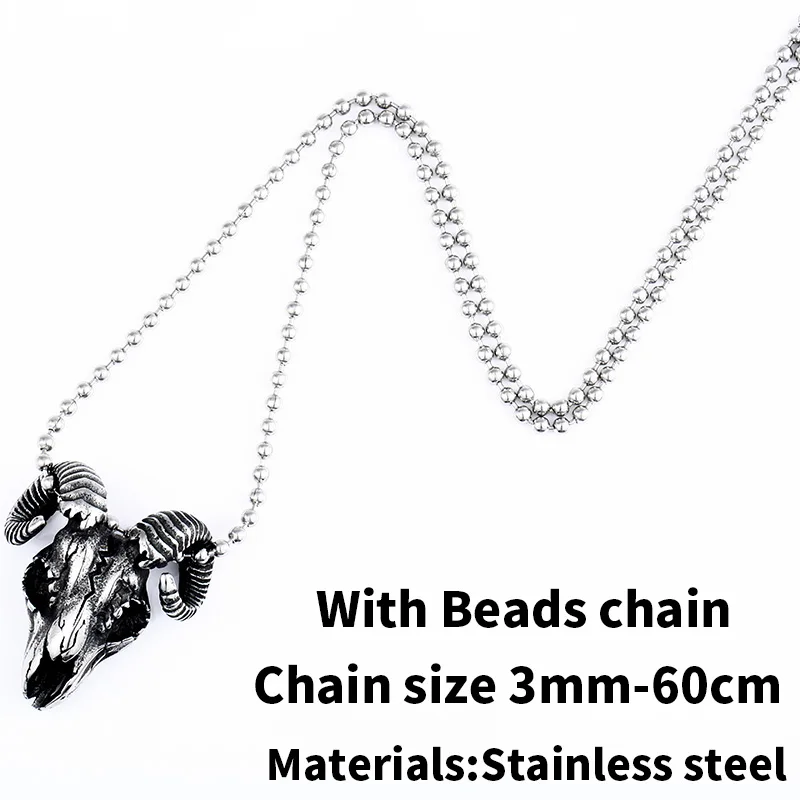 BP8-458 Байер крутой 316L нержавеющая сталь Викинги голова Овцы кулон ожерелье Шарм животное амулет скандинавские ювелирные изделия для мужчин BP8-458 - Окраска металла: BP8-458