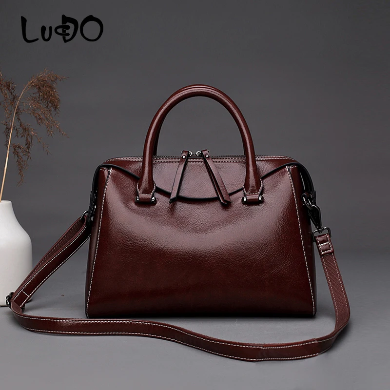 

Женская сумка-тоут lucko, винтажная вместительная кожаная сумка на плечо