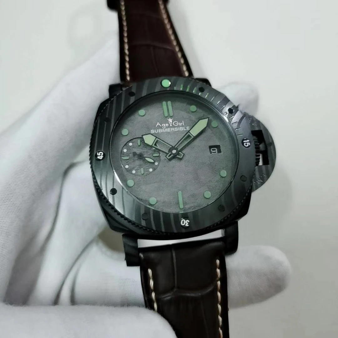 

Luxury Brand New Men Automatic Mechanical Carbotech Bezel Black Green Rubber Stainless Steel 3 Days 1950 Watches Luminous 47mm