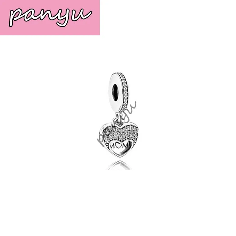 Pandoras Подвески Серебро 925 кулон в форме сердца подходит для браслета Pandoras DIY аксессуары праздничные подарки - Окраска металла: Имитация родиевого покрытия