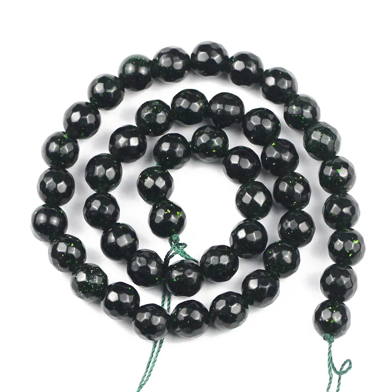 BTFBES 4681012 мм натуральный граненый зеленый песок камень Spacer Бусины для