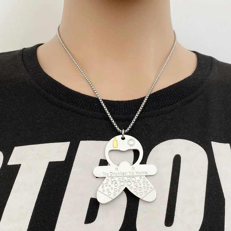 Открывалка для бутылок ожерелье Мужские Простые цепочка на шею подвески